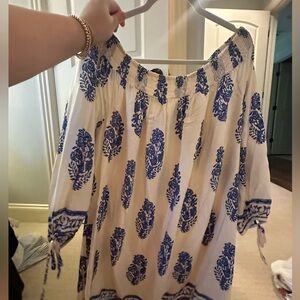 Blue and White Swim Coverup